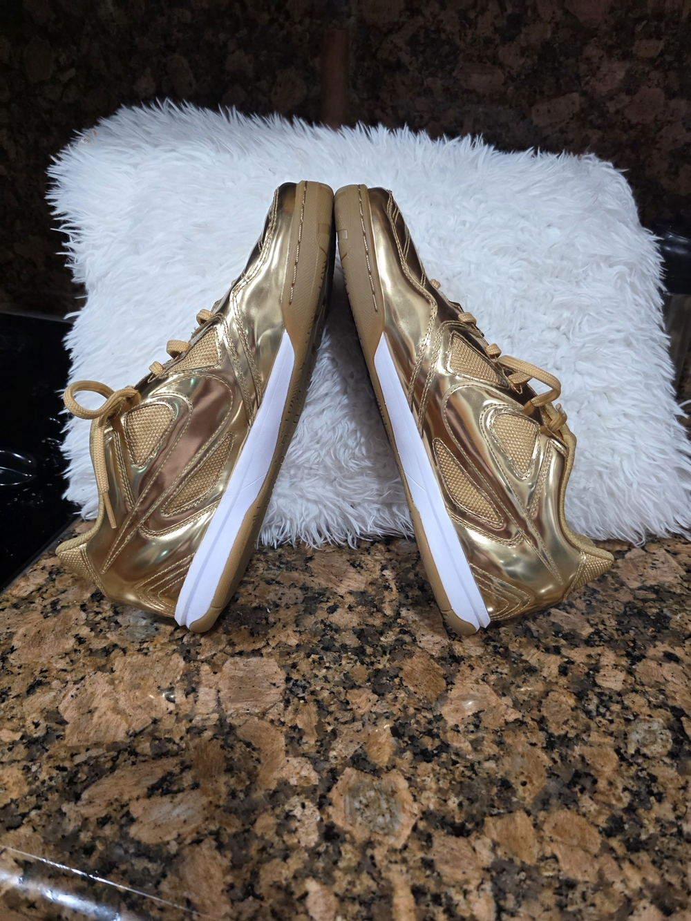 Nike Women’s Metallic Gold Low-Top Sneakers with White Midsole